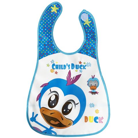Слинявчик цератовий на липучці синій "DUCK"