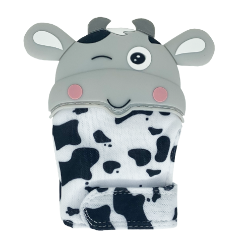 Прорізувач-рукавичка Корівка (сіра)