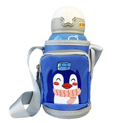 Дитячий термос-поїлка в сумці з чашкою 3 в 1 (синій) 600 ml